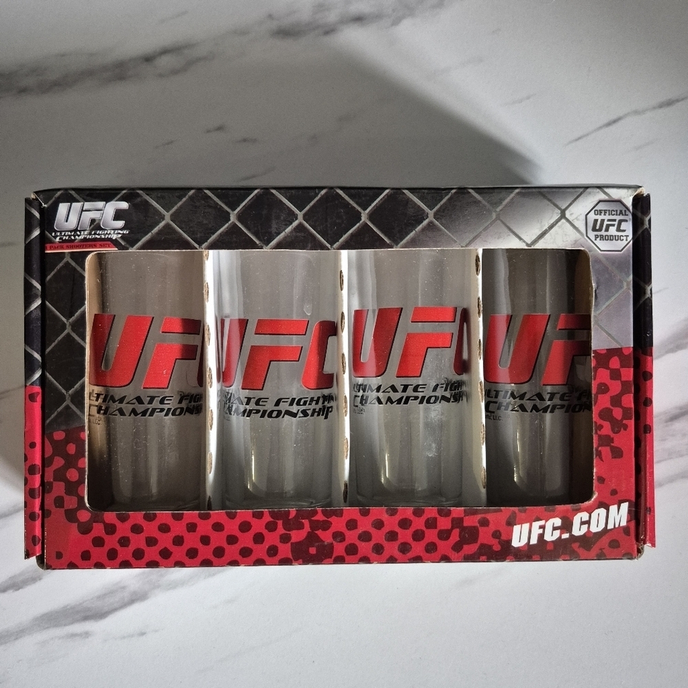 2010 UFC Set Of 4 Retro C9llectable Bar Shot Glasses